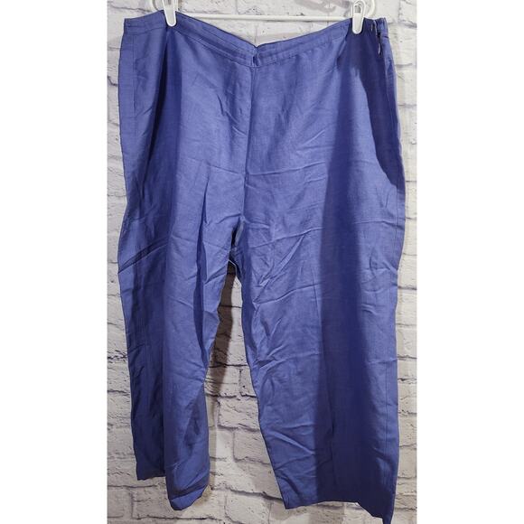 Jennifer Women Purple Blue Embroidered Top & Cropped Pants Set 20W Lightweight - Picture 5 of 10